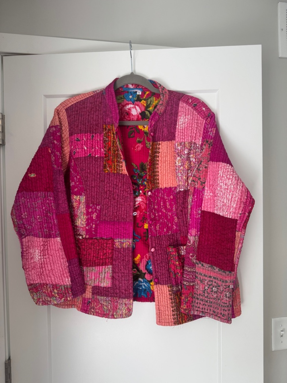 Women’s Pink Patchwork Quilted Jacket - Floral Lined